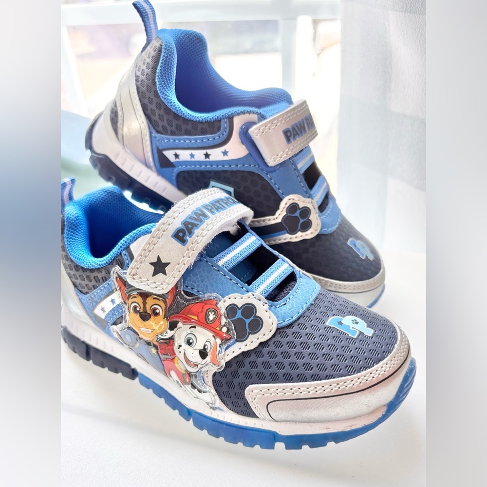 Paw Patrol Boys Blue and Gray Velcro Sneakers